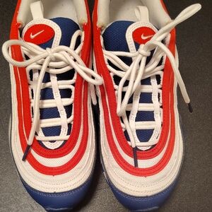 Nike Kids White, Red, and Blue Sneakers